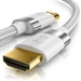 Primewire - 5m High Speed 8K HDMI Kabel 2.1, Ethernet ARC 3D 4K Ultra HD 7680x4320 @ 120 Hz HDTV Full HD, Weiß/Silber Primewire - 5m High Speed 8K HDMI Kabel 2.1, Ethernet ARC 3D 4K Ultra HD 7680x4320 @ 120 Hz HDTV Full HD, Weiß/Silber