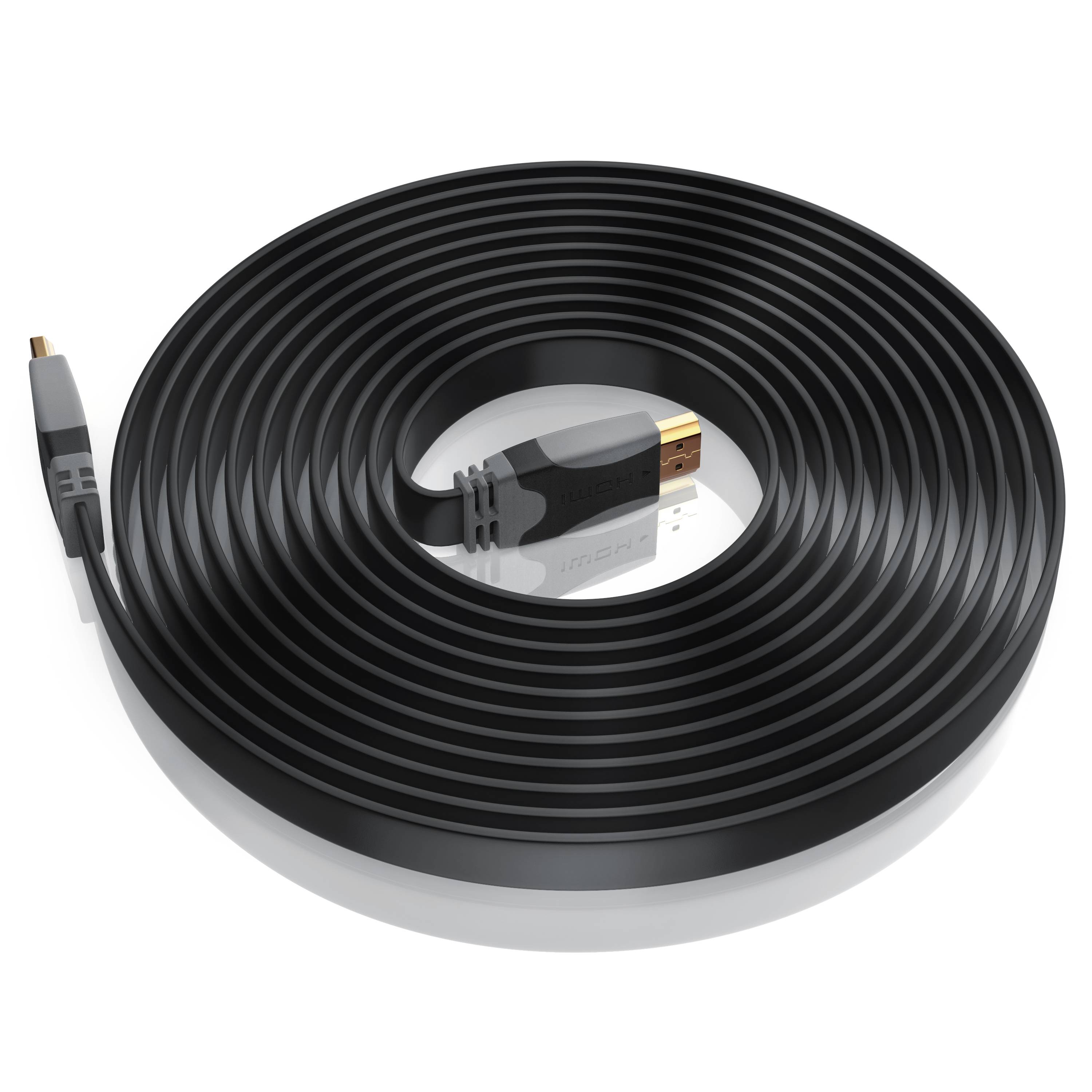 CSL HDMI-Kabel 1.4a, Full HD Flachband-Kabel 1920 x 1080p 60Hz, 3D, Ethernet, CEC, ARC, HDMI Typ A - 5m