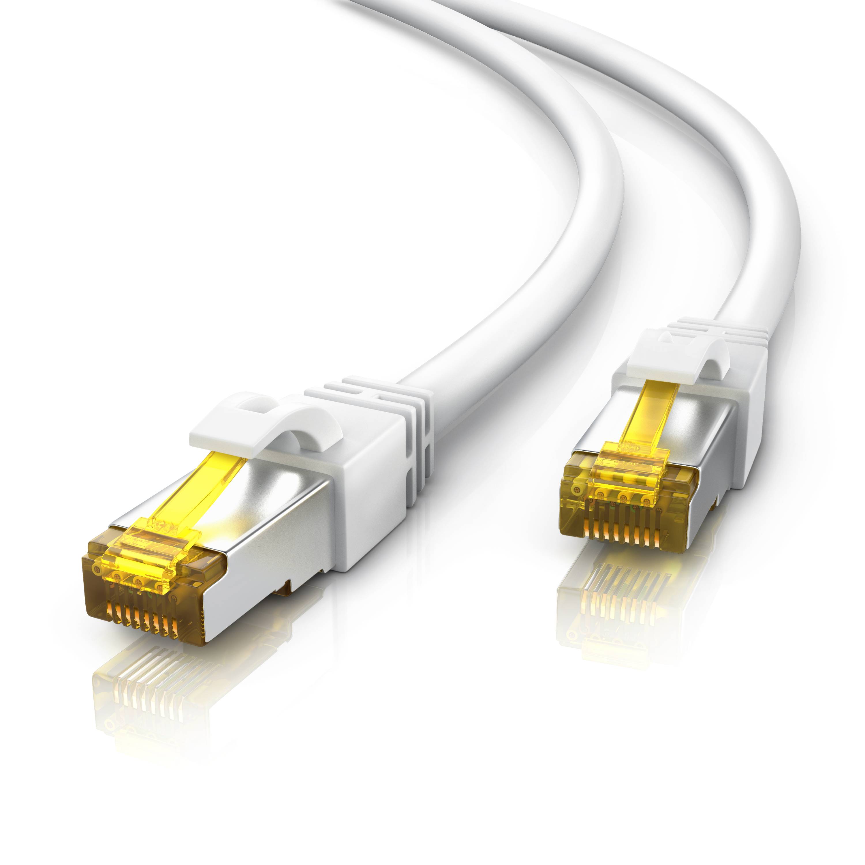 Primewire 5x LAN-Kabel CAT.7, RJ-45 (Ethernet), Gigabit Ethernet S/FTP Netzwerkkabel, 10000 Mbit/s, Patchkabel - 0,5m