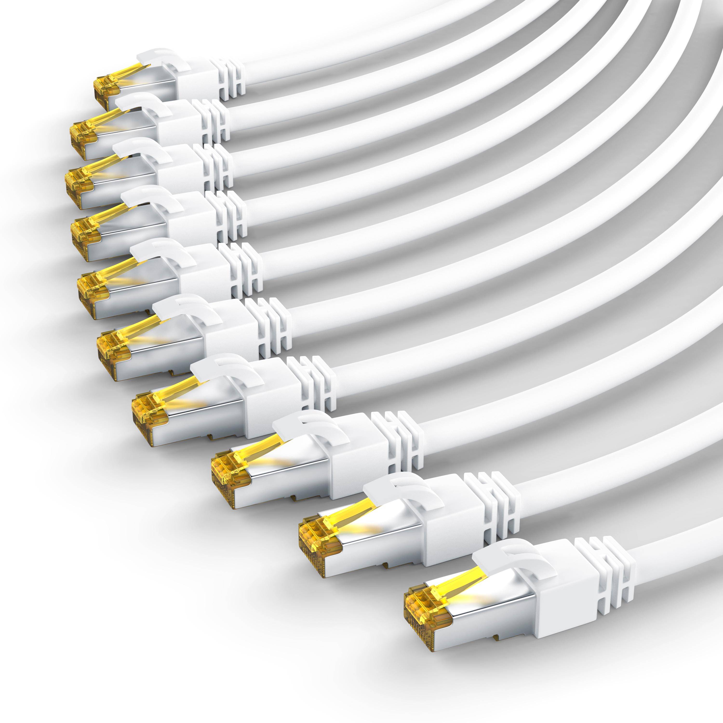 Primewire LAN-Kabel CAT.7, RJ-45 (Ethernet), Gigabit Ethernet S/FTP Netzwerkkabel, 10000 Mbit/s, Patchkabel - 1m