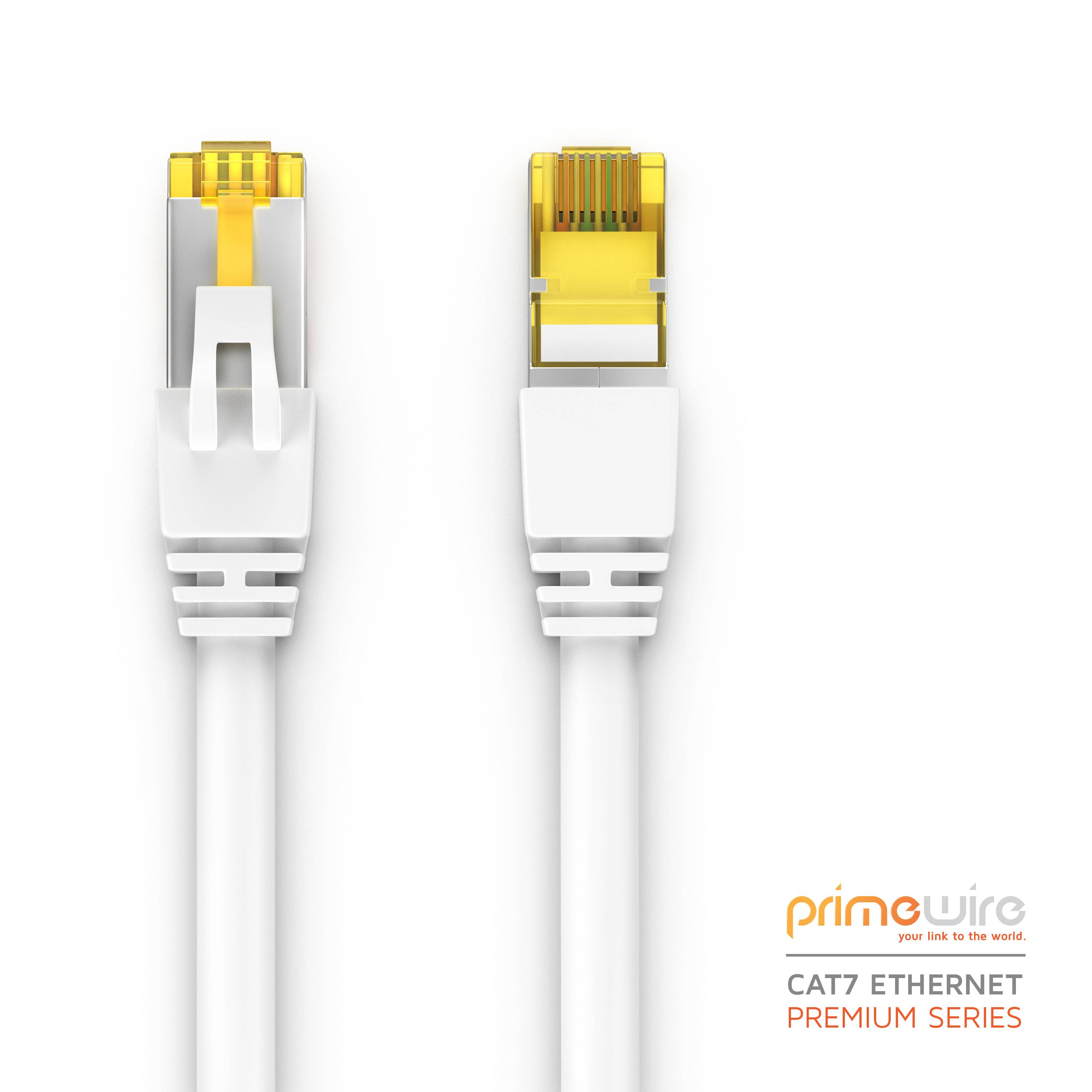 Primewire 5x LAN-Kabel CAT.7, RJ-45 (Ethernet), Gigabit Ethernet S/FTP Netzwerkkabel, 10000 Mbit/s, Patchkabel - 0,5m