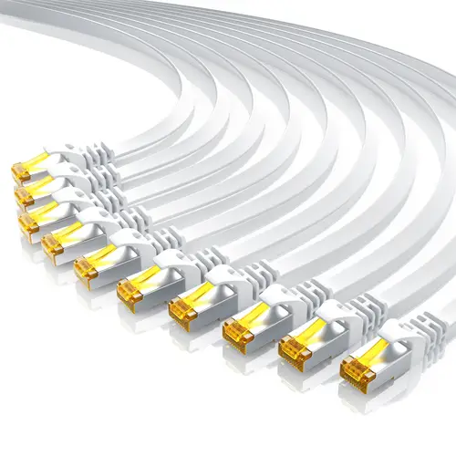 Primewire LAN-Kabel CAT.7, RJ-45 (Ethernet), CAT 7 Flachband U/FTP Gigabit Netzwerkkabel 10 Gbit/s Patchkabel - 3m Primewire LAN-Kabel CAT.7, RJ-45 (Ethernet), CAT 7 Flachband U/FTP Gigabit Netzwerkkabel 10 Gbit/s Patchkabel - 3m