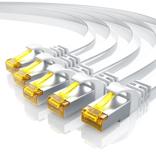 Primewire 5x LAN-Kabel CAT.7, RJ-45 (Ethernet), CAT 7 Flachband U/FTP Gigabit Netzwerkkabel 10 Gbit/s Patchkabel - 0,25m Primewire 5x LAN-Kabel CAT.7, RJ-45 (Ethernet), CAT 7 Flachband U/FTP Gigabit Netzwerkkabel 10 Gbit/s Patchkabel - 0,25m