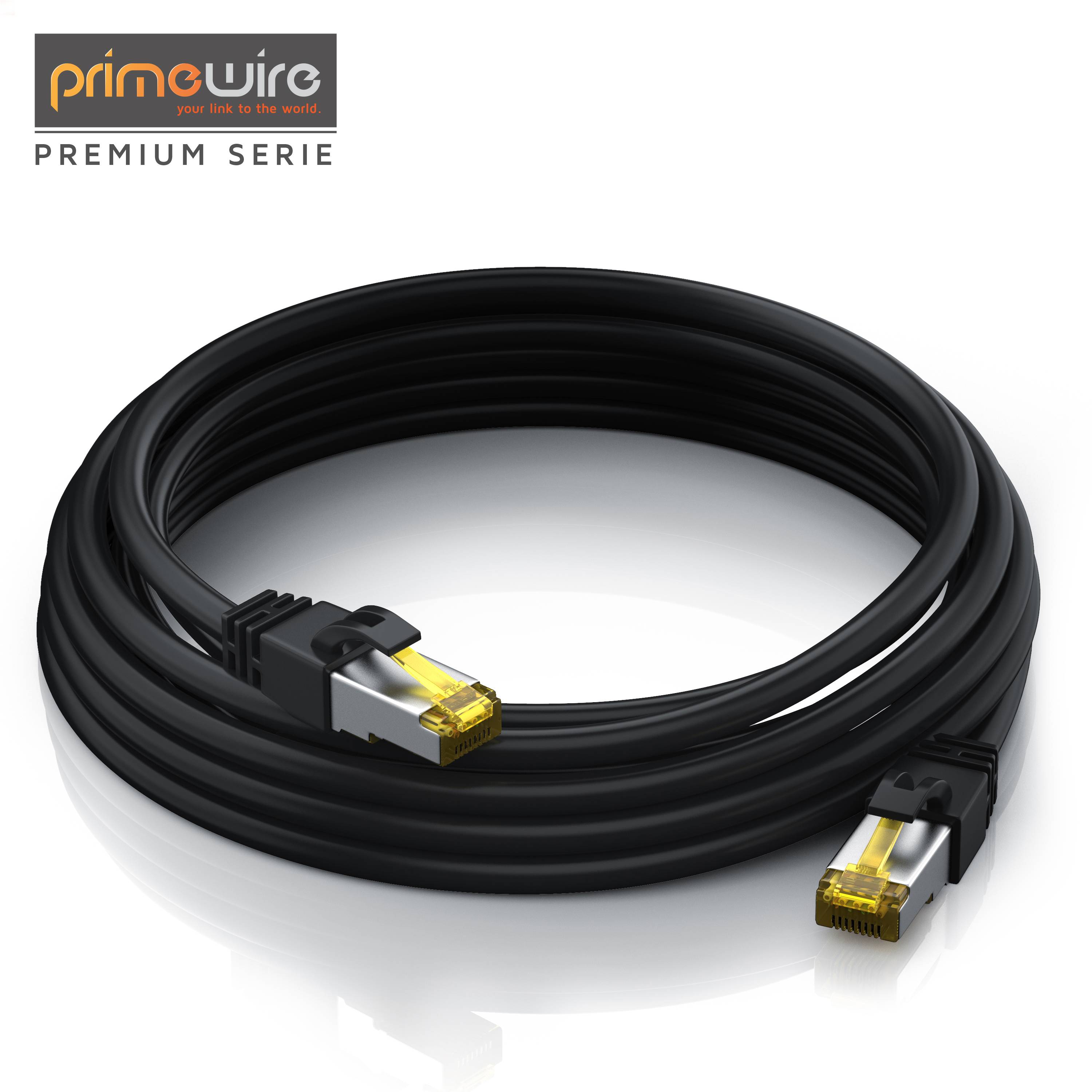 Primewire LAN-Kabel CAT.7, RJ-45 (Ethernet), Gigabit Ethernet S/FTP Netzwerkkabel, 10000 Mbit/s, Patchkabel - 15m