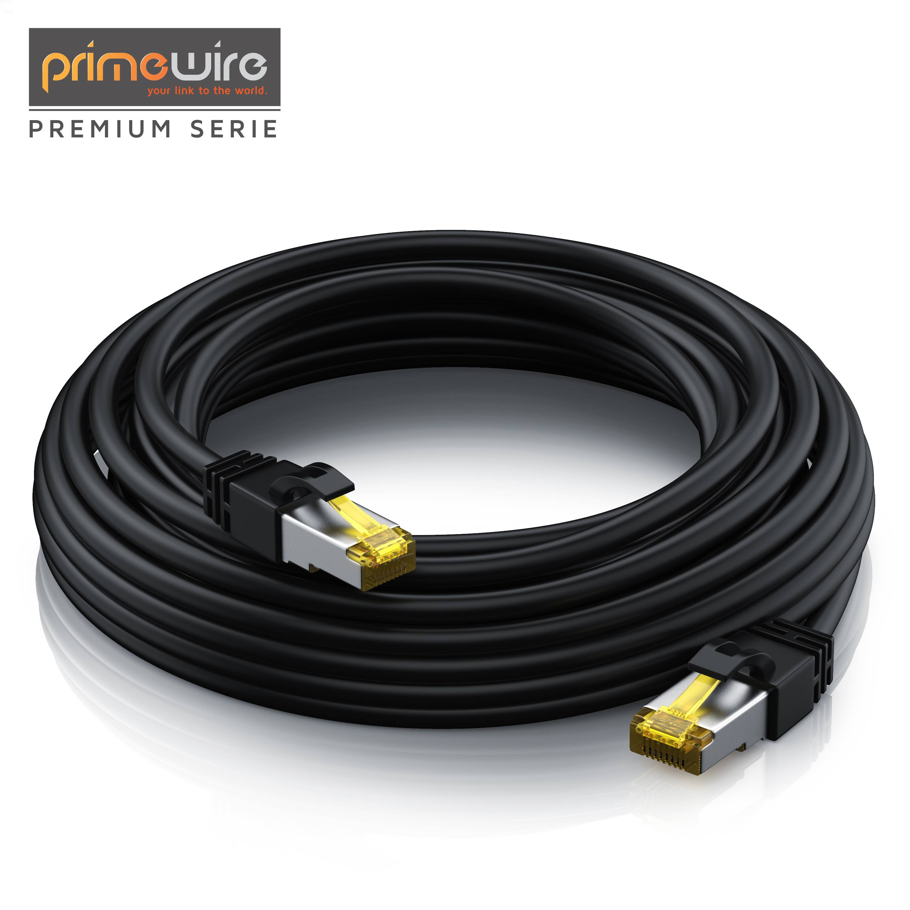 Primewire LAN-Kabel CAT.7, RJ-45 (Ethernet), Gigabit Ethernet S/FTP Netzwerkkabel, 10000 Mbit/s, Patchkabel - 25m