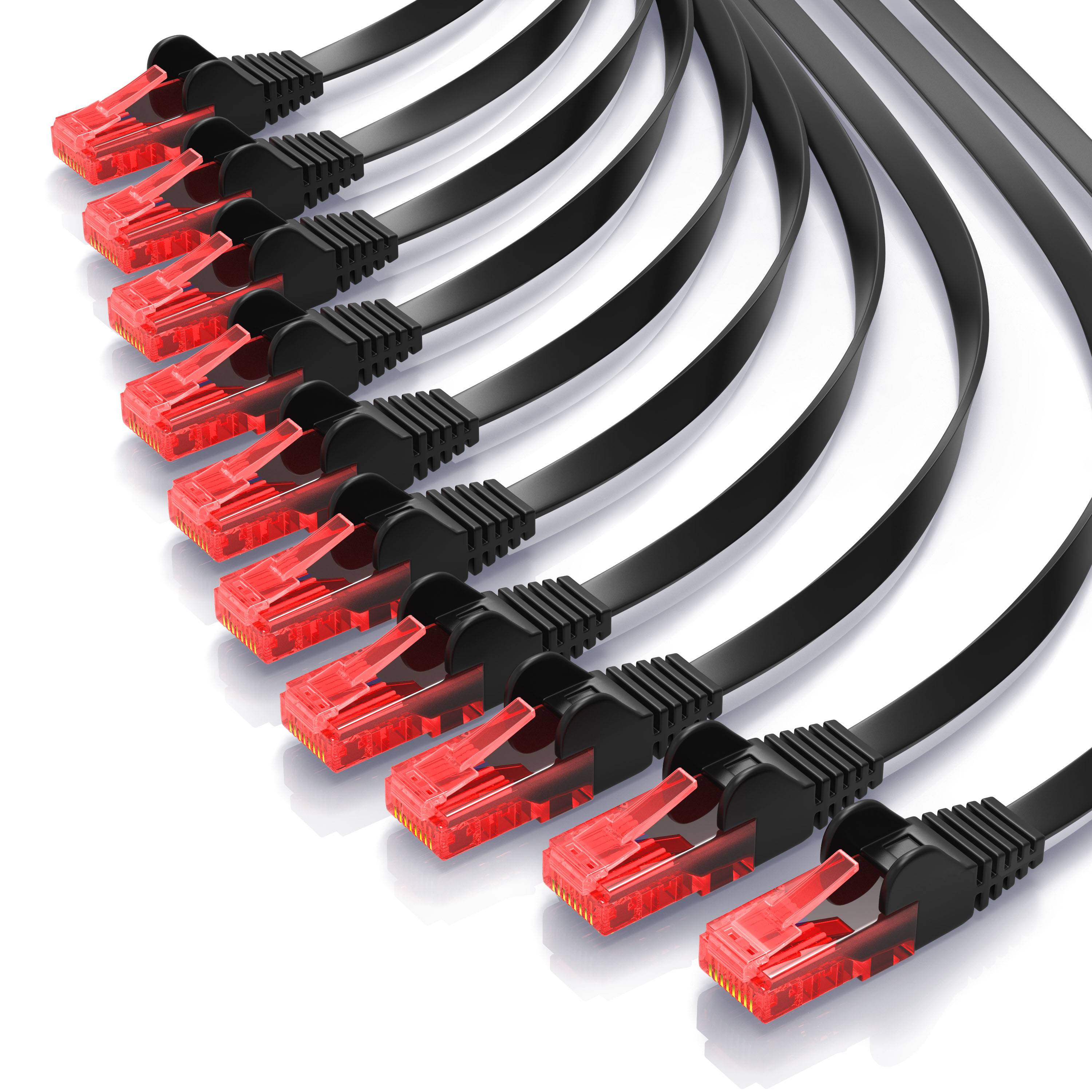 CSL Cat 6 Flachband LAN Kabel, UTP Schimung, Gigabit 1000 Mbit/s, Patchkabel Flachkabel, Netzwerkkabel - 15m