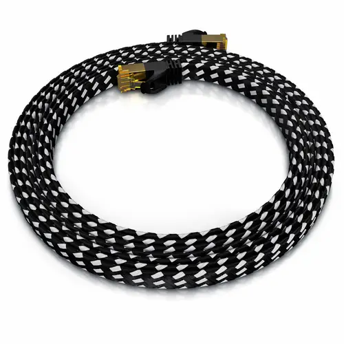 Primewire Flachbandpatchkabel CAT 7 mit Braiding, Gigabit Ethernet LAN Kabel 10 Gbit/s U/FTP PIMF, Netzwerkkabel - 10m Primewire Flachbandpatchkabel CAT 7 mit Braiding, Gigabit Ethernet LAN Kabel 10 Gbit/s U/FTP PIMF, Netzwerkkabel - 10m