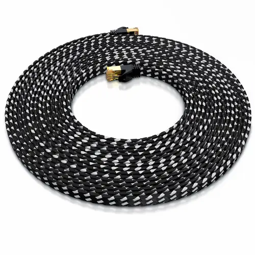 Primewire Flachbandpatchkabel CAT 7 mit Braiding, Gigabit Ethernet LAN Kabel 10 Gbit/s U/FTP PIMF, Netzwerkkabel - 10m Primewire Flachbandpatchkabel CAT 7 mit Braiding, Gigabit Ethernet LAN Kabel 10 Gbit/s U/FTP PIMF, Netzwerkkabel - 10m