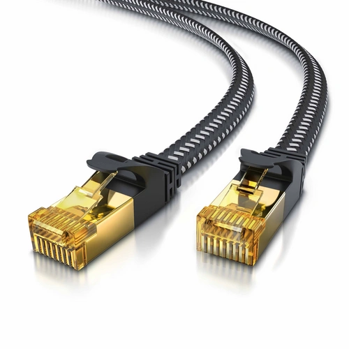 Primewire Flachbandpatchkabel CAT 7 mit Braiding, Gigabit Ethernet LAN Kabel 10 Gbit/s U/FTP PIMF, Netzwerkkabel - 10m Primewire Flachbandpatchkabel CAT 7 mit Braiding, Gigabit Ethernet LAN Kabel 10 Gbit/s U/FTP PIMF, Netzwerkkabel - 10m