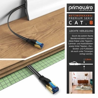 Primewire Flachbandpatchkabel CAT 8 mit Braiding, Gigabit Ethernet LAN Kabel 40 Gbit/s U/FTP PIMF, Netzwerkkabel - 3m Primewire Flachbandpatchkabel CAT 8 mit Braiding, Gigabit Ethernet LAN Kabel 40 Gbit/s U/FTP PIMF, Netzwerkkabel - 3m