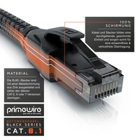Primewire Patchkabel CAT 8 mit Baumwollmantel, Gigabit Ethernet LAN Kabel, 40 Gbit/s S/FTP PIMF Netzwerkkabel - 3m Primewire Patchkabel CAT 8 mit Baumwollmantel, Gigabit Ethernet LAN Kabel, 40 Gbit/s S/FTP PIMF Netzwerkkabel - 3m