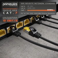 Primewire Ultra Slim Patchkabel Cat 7, LAN Ethernet Gigabit Kabel, 10000 Mbit U/FTP PIMF Schirmung, Netzwerkkabel - 7,5m Primewire Ultra Slim Patchkabel Cat 7, LAN Ethernet Gigabit Kabel, 10000 Mbit U/FTP PIMF Schirmung, Netzwerkkabel - 7,5m