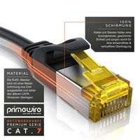 Primewire Ultra Slim Patchkabel Cat 7, LAN Ethernet Gigabit Kabel, 10000 Mbit U/FTP PIMF Schirmung, Netzwerkkabel - 7,5m Primewire Ultra Slim Patchkabel Cat 7, LAN Ethernet Gigabit Kabel, 10000 Mbit U/FTP PIMF Schirmung, Netzwerkkabel - 7,5m