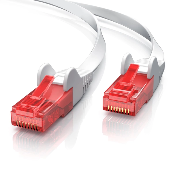 CSL Cat 6 Flachband LAN Kabel, UTP Schimung, Gigabit 1000 Mbit/s, Patchkabel Flachkabel, Netzwerkkabel - 30m CSL Cat 6 Flachband LAN Kabel, UTP Schimung, Gigabit 1000 Mbit/s, Patchkabel Flachkabel, Netzwerkkabel - 30m