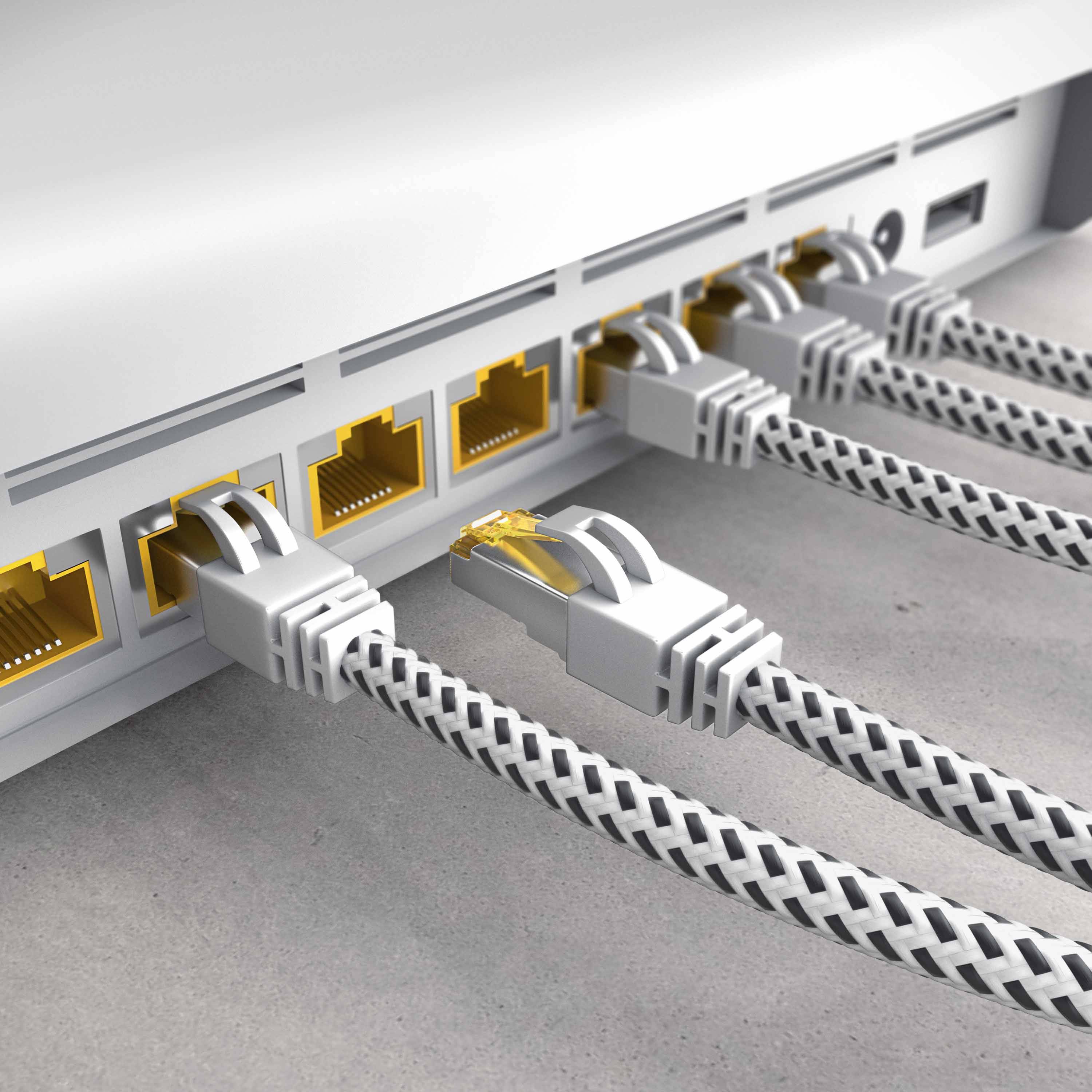 Primewire Patchkabel CAT 7 Rohkabel mit Braiding, Gigabit Ethernet LAN Kabel 10 Gbit/s S/FTP PIMF, Netzwerkkabel - 30m