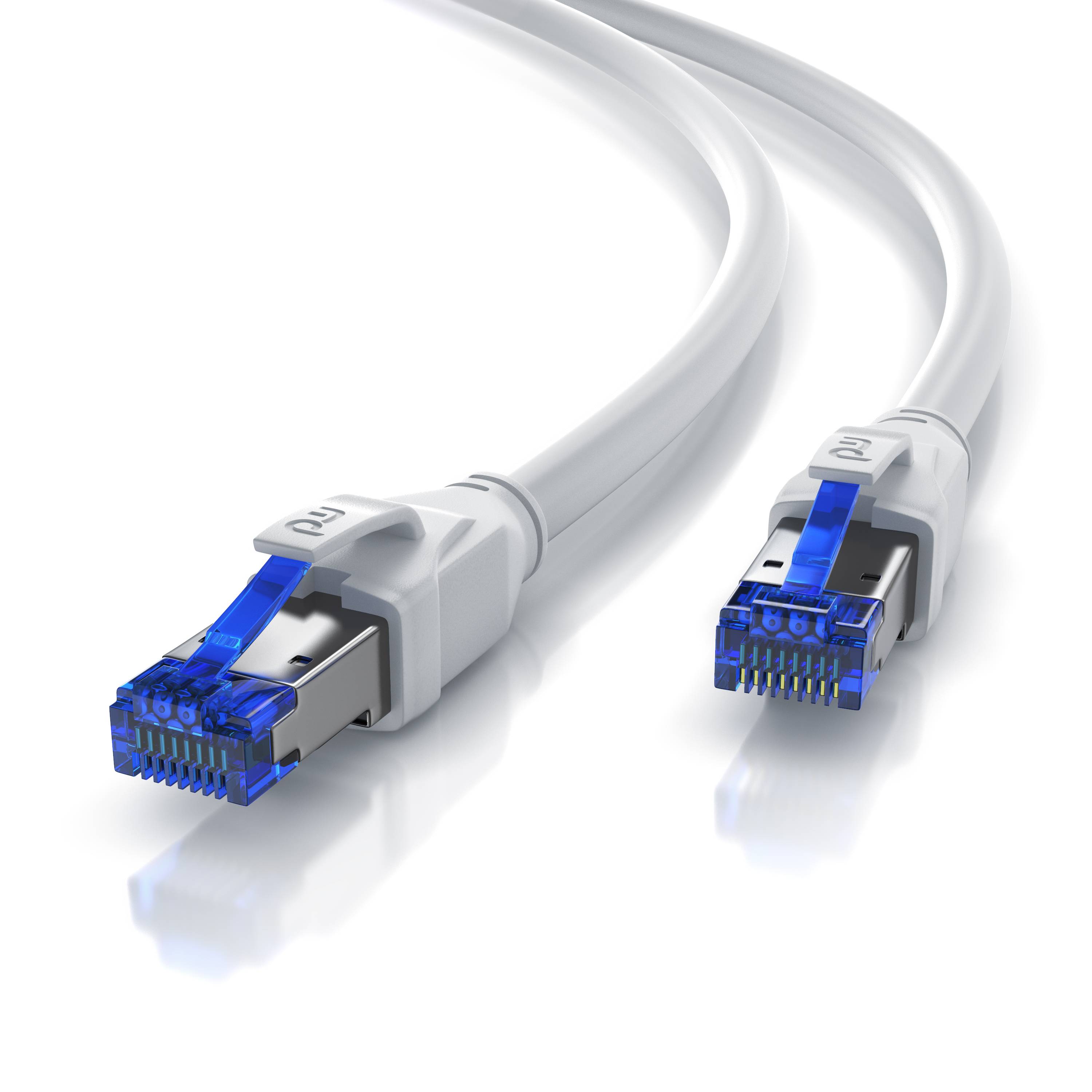 Primewire Patchkabel CAT 8, Gigabit Ethernet LAN Kabel, 40 Gbit/s S/FTP PIMF, Netzwerkkabel mit Baumwollmantel - 3m