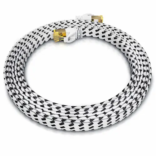 Primewire Flachbandpatchkabel CAT 7 mit Braiding, Gigabit Ethernet LAN Kabel 10 Gbit/s U/FTP PIMF, Netzwerkkabel - 5m Primewire Flachbandpatchkabel CAT 7 mit Braiding, Gigabit Ethernet LAN Kabel 10 Gbit/s U/FTP PIMF, Netzwerkkabel - 5m