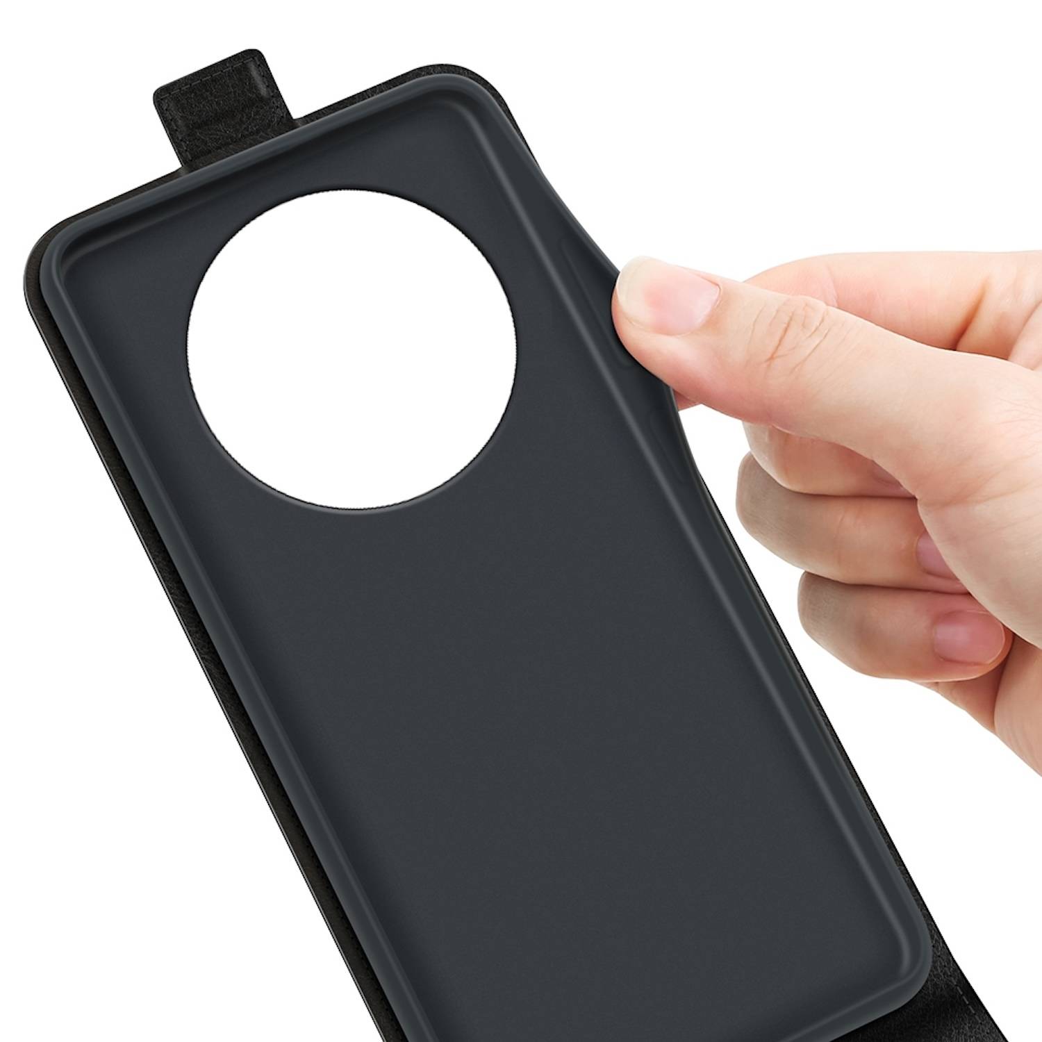 Für Xiaomi Redmi A3 Flip Handy Tasche Schwarz Hülle Case Cover Schutz