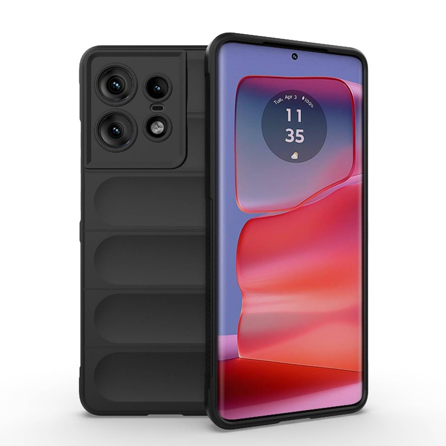 Für Motorola Edge 50 Pro TPU / PC Design Magic Shield + Flanell Cover