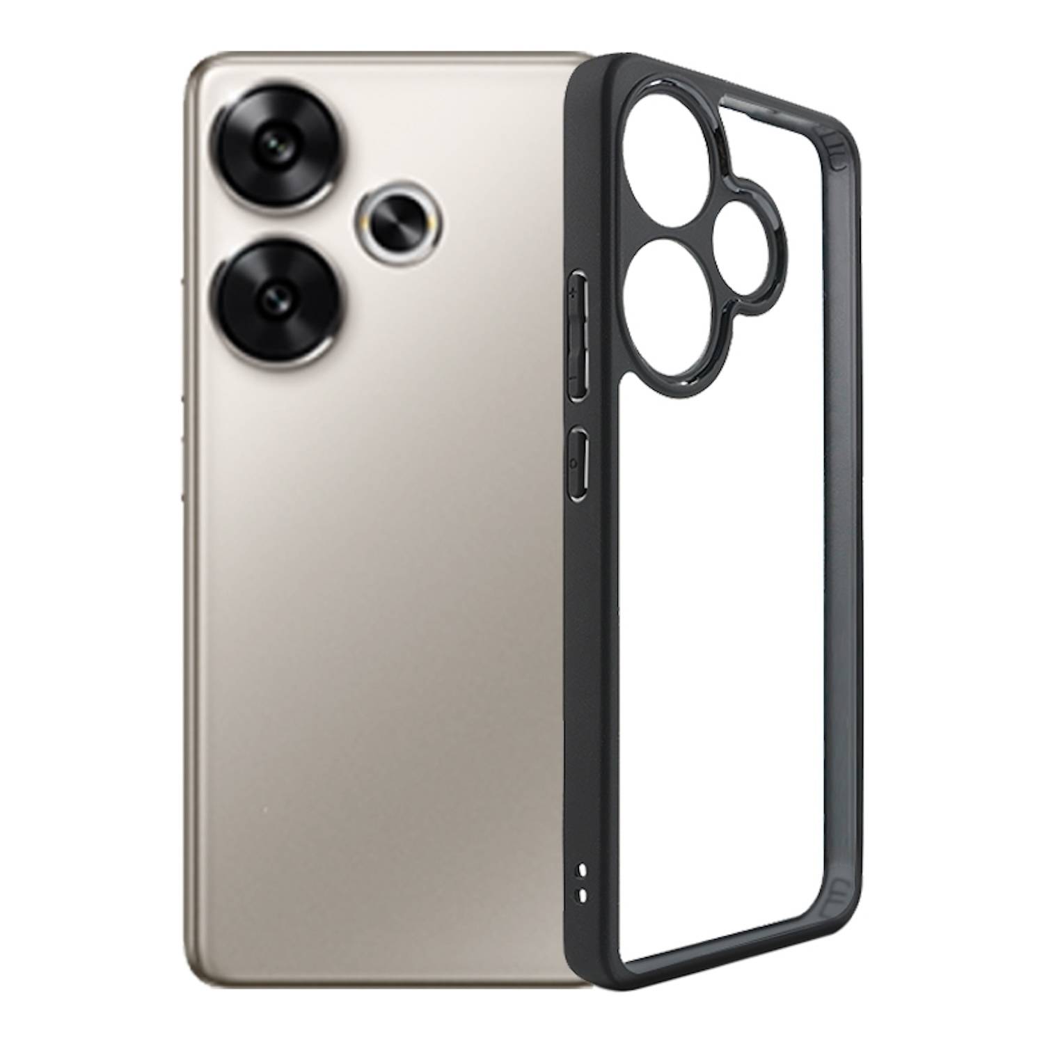 Für Xiaomi Poco F6 5G Redmi Turbo 3 TPU + Transparent PC Hülle Schwarz