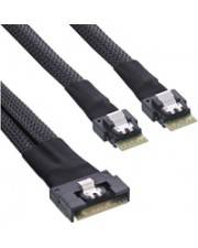 InLine Slim SAS Kabel SFF-8654 8i zu 2x 4i 0.75m 0,75 m Serial Attached SCSI