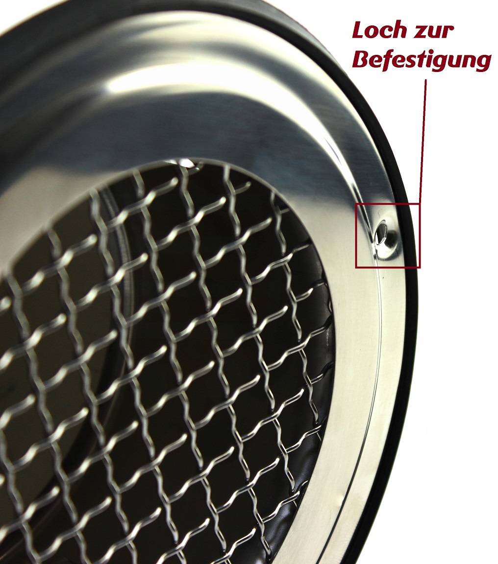 Edelstahl Abluftgitter Drahtgitter Abluft Wickelfalzrohr Abschlussgitter Lüftungsgitter Lüftungsrohr Ø 100 mm