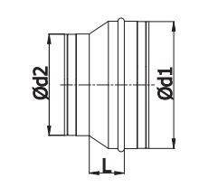 Reduzierstück Reduktion Aluflex Rohr Flexrohr Lüftung Wickelfalzrohr Verzinkt