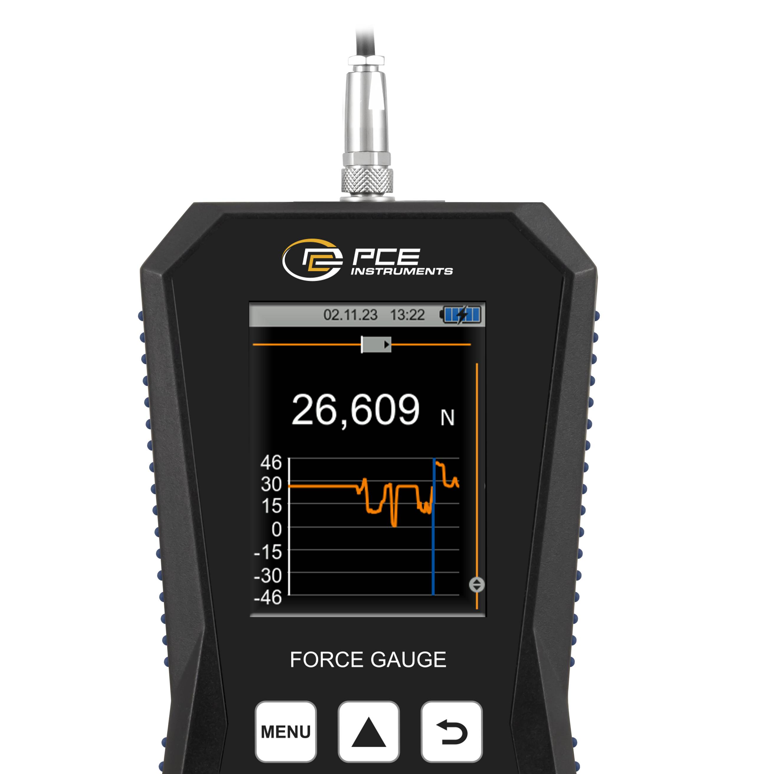 Digitales Kraftmessgerät mit Anzeige von „26.609 N