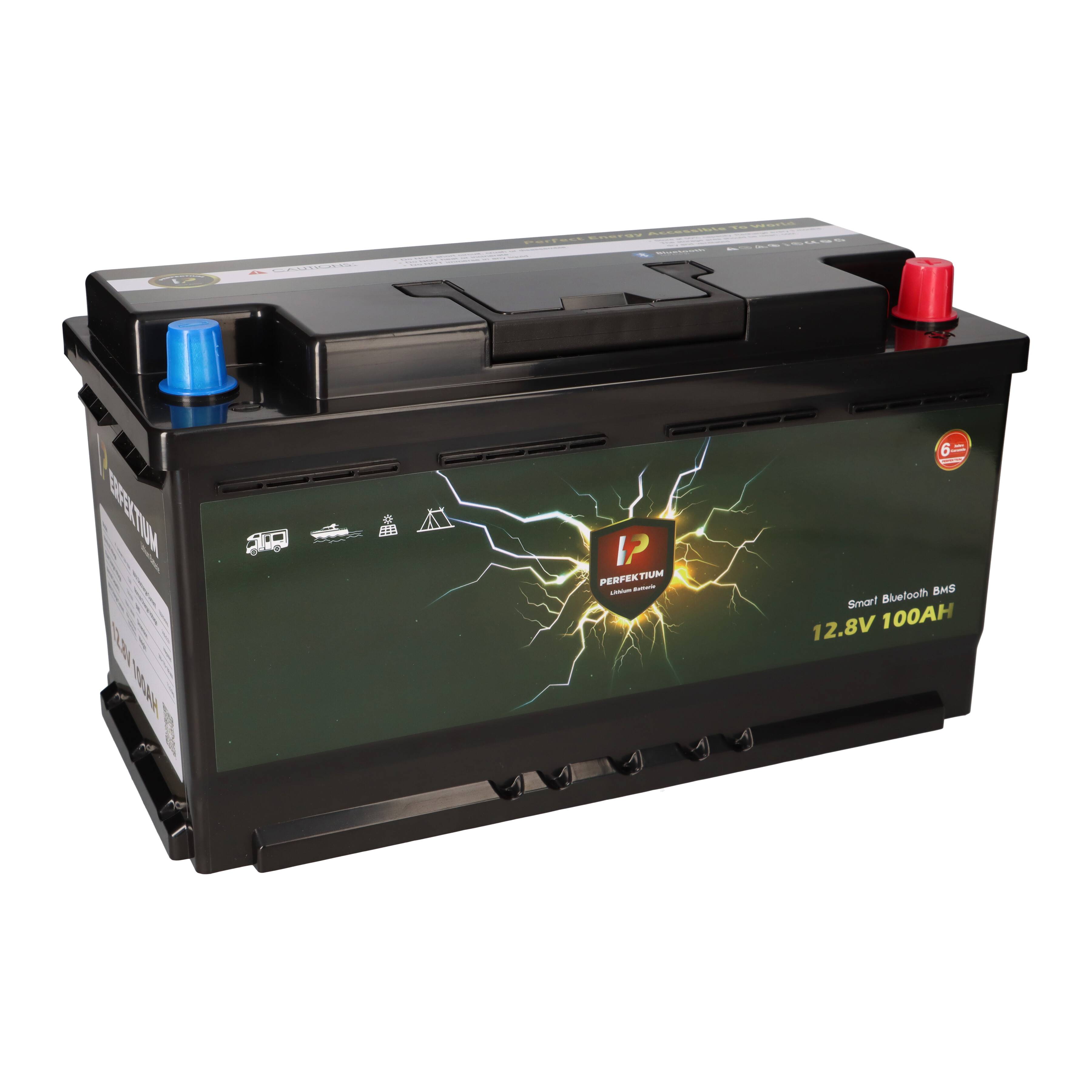 Perfektium LiFePO4 12.8V 100Ah Wohnmobil Untersitz Batterie mit BMS und Heizfolie mit 0% MwSt nach §12 Abs. 3 UstG