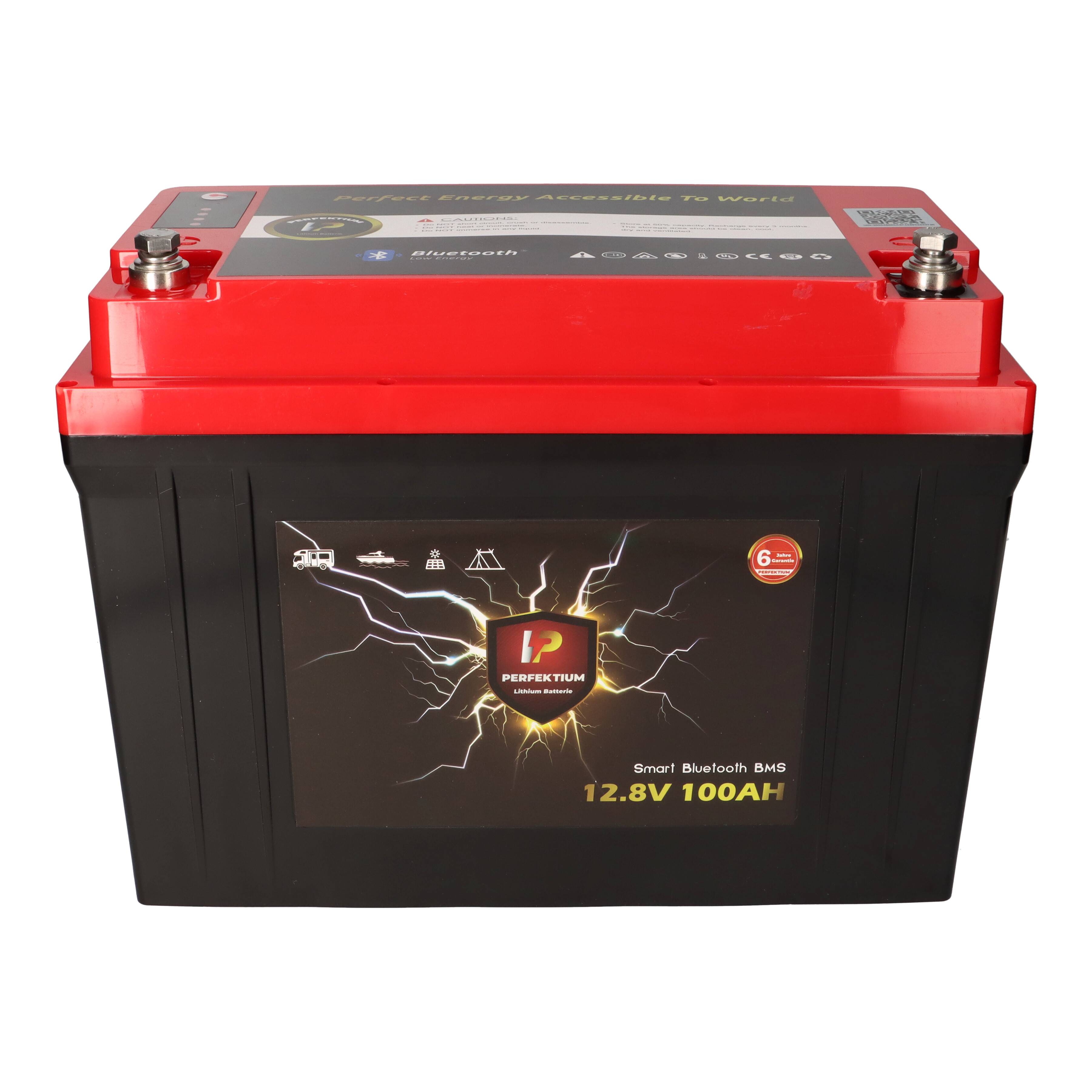 Perfektium LiFePO4 Batterie 12.8V 100Ah mit BMS Heizfolie & Bluetooth mit 0% MwSt nach §12 Abs. 3 UstG