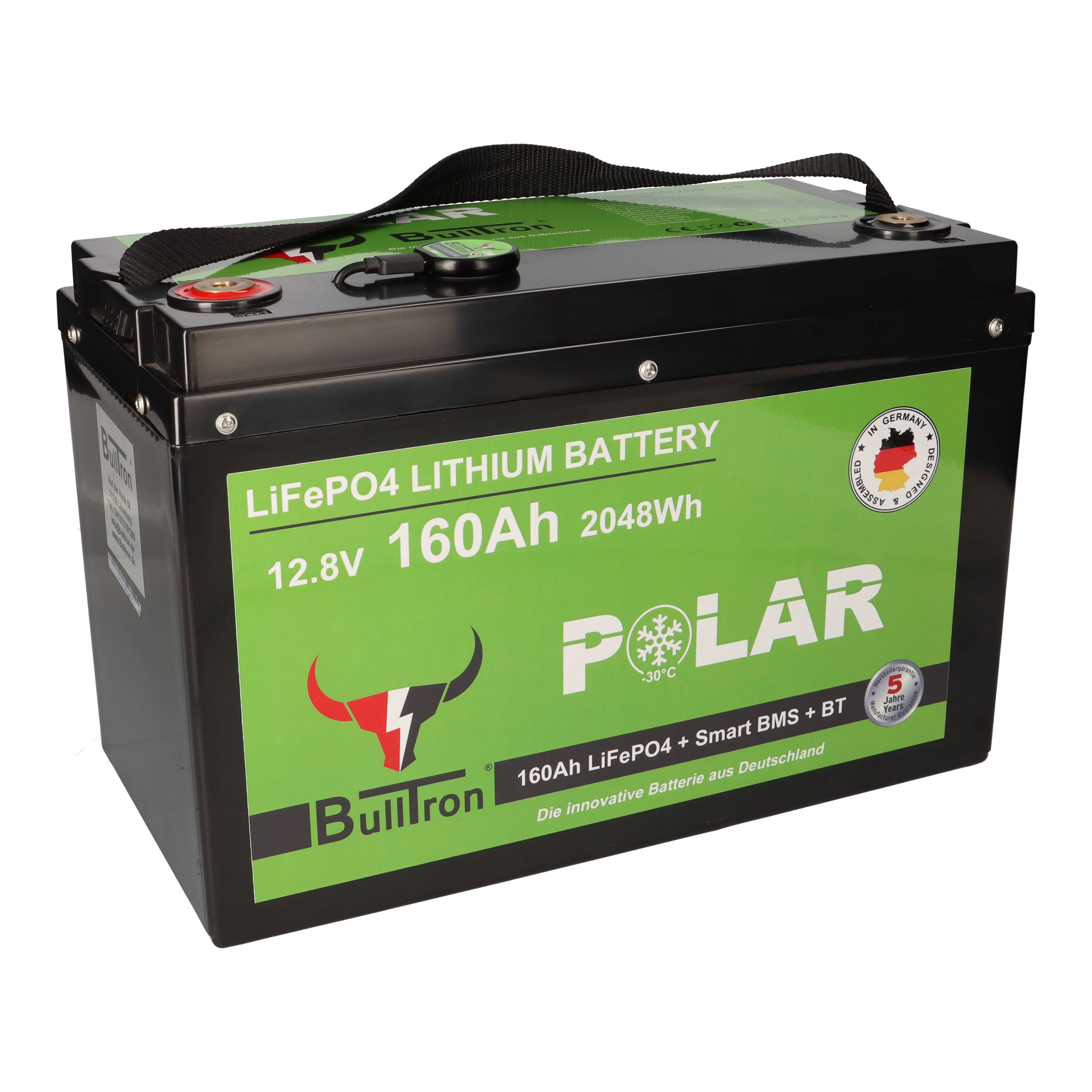 BullTron LiFePO4 12,8V 160Ah Smart BMS Bluetooth Polar mit 0% MwSt nach §12 Abs. 3 UstG