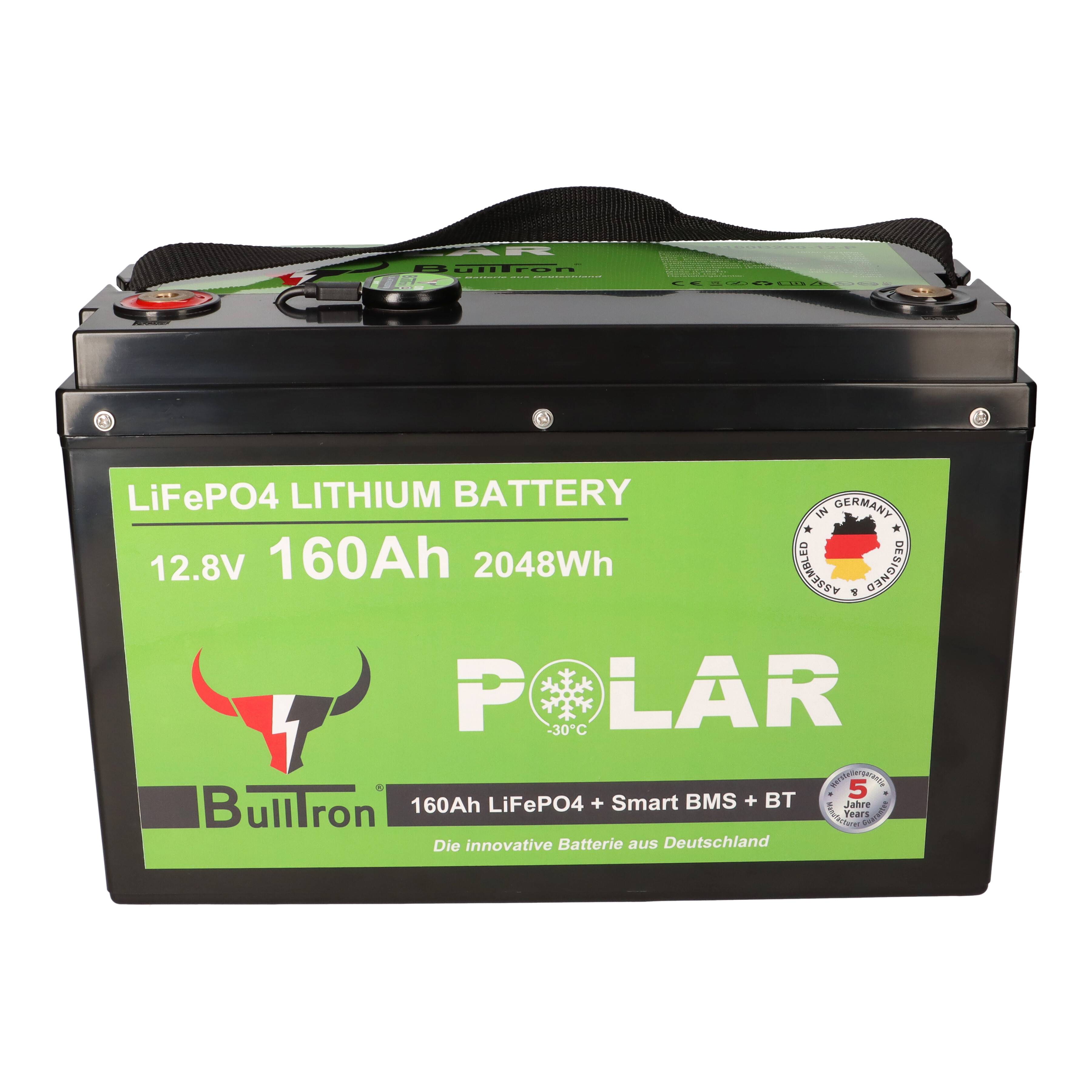 BullTron LiFePO4 12,8V 160Ah Smart BMS Bluetooth Polar mit 0% MwSt nach §12 Abs. 3 UstG