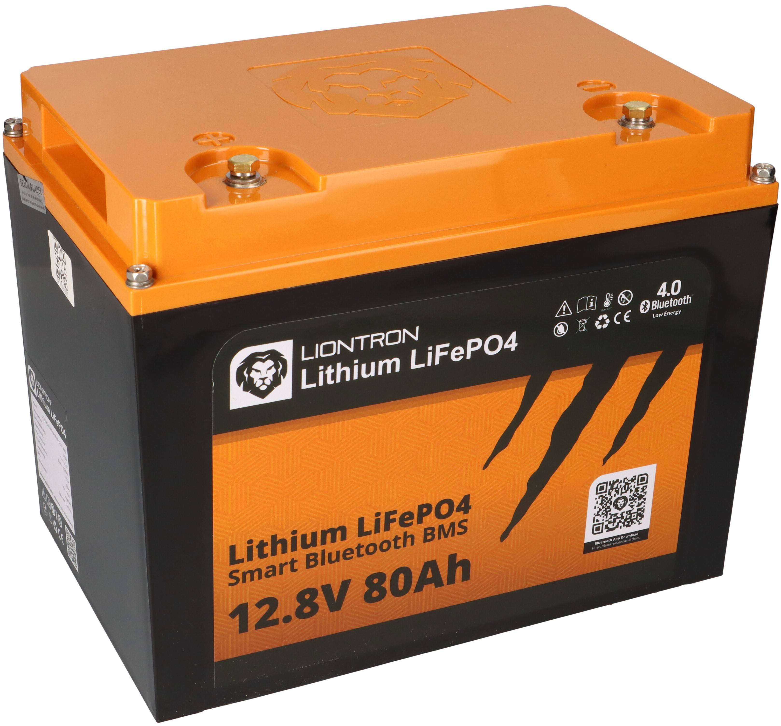 LIONTRON LiFePO4 Akku 12,8V 80Ah LX Smart BMS mit Bluetooth mit 0% MwSt nach §12 Abs. 3 UstG
