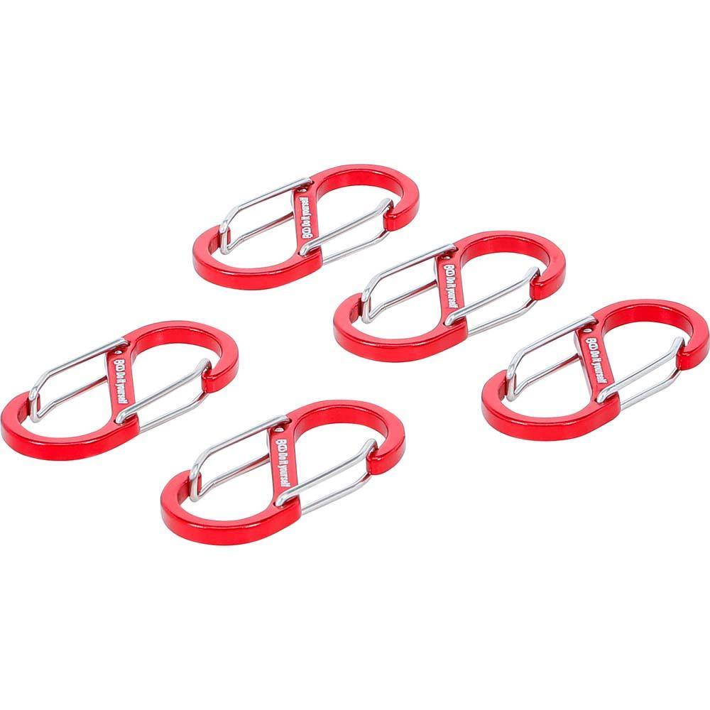 Karabinerhaken-Sortiment mit Doppelöffnung - Aluminium - 5-tlg.