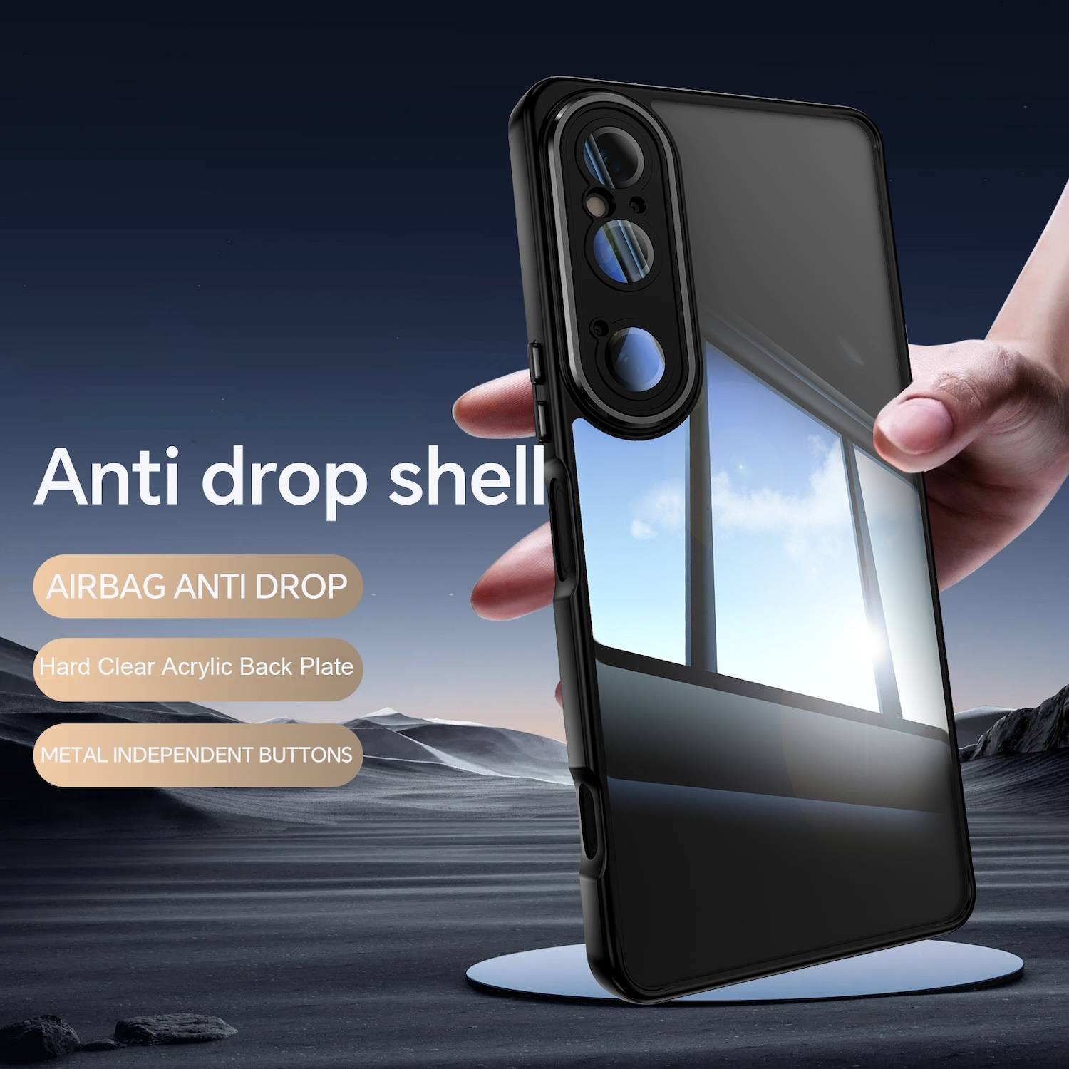 Für Sony Xperia 1 VI Armor Hybrid Acryl TPU Schock Schutz Hülle Black