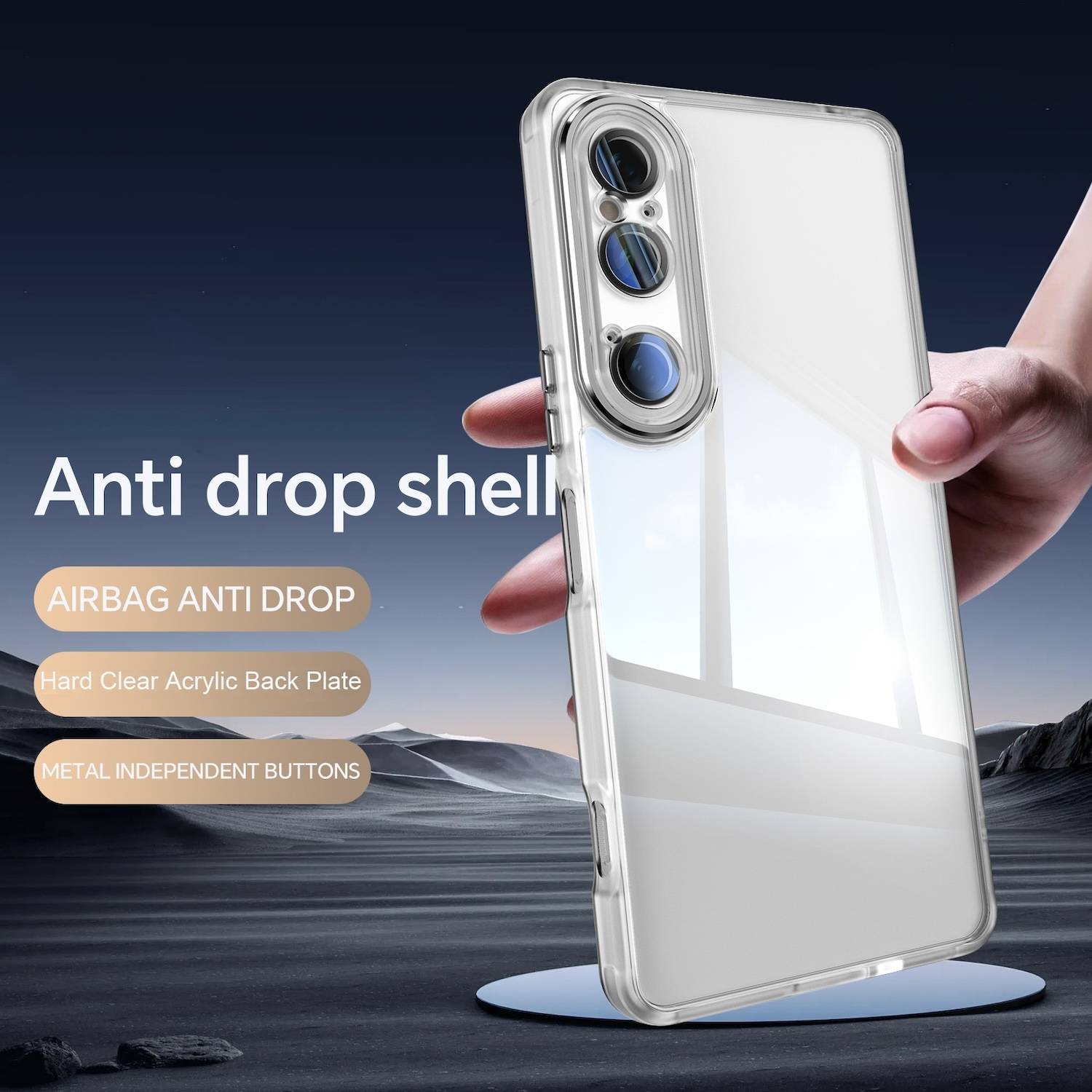 Für Sony Xperia 1 VI Armor Hybrid Acryl TPU Schock Hülle Transparent