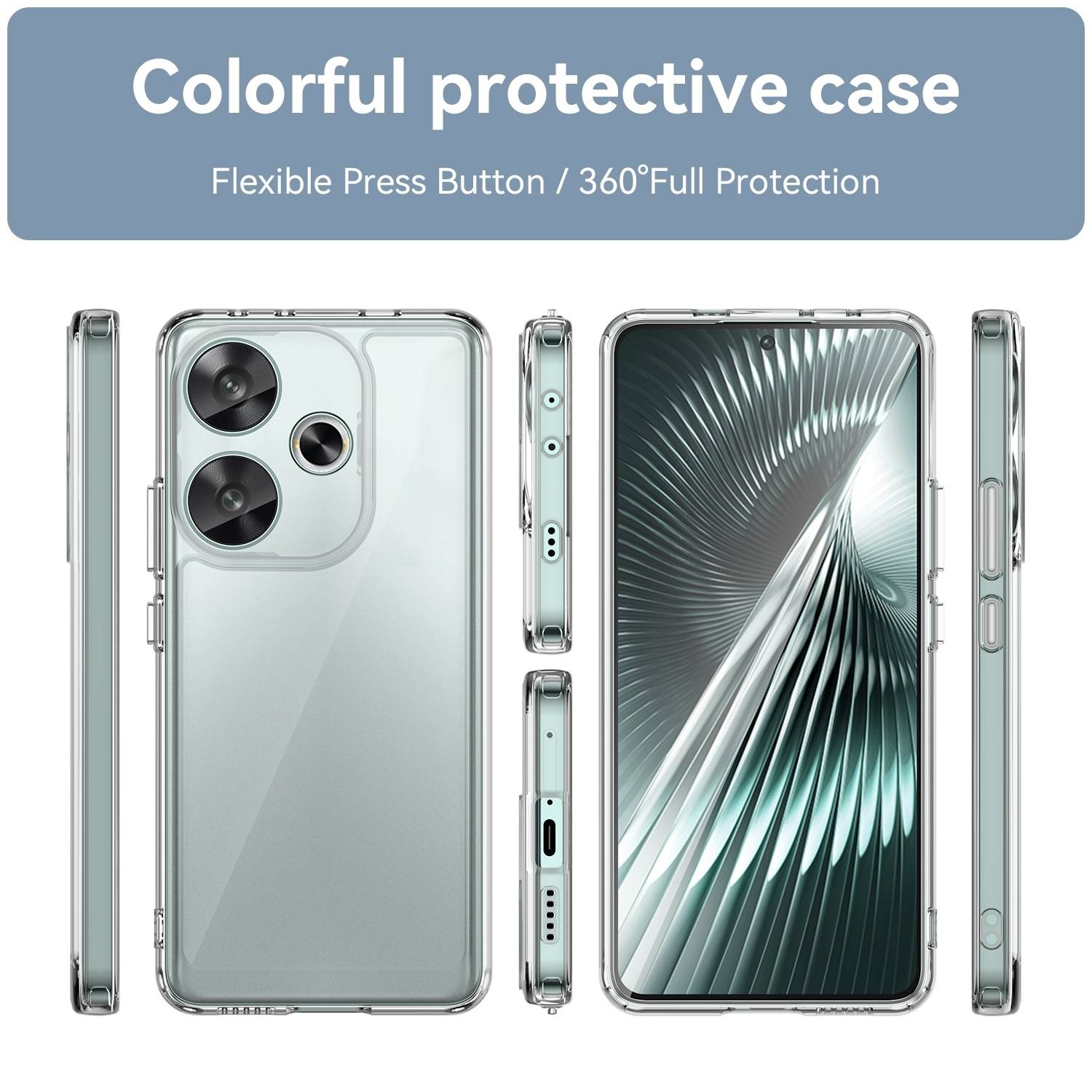 Für Xiaomi Poco F6 5G / Redmi Turbo 3 Colorful TPU Acryl Hybrid Hülle