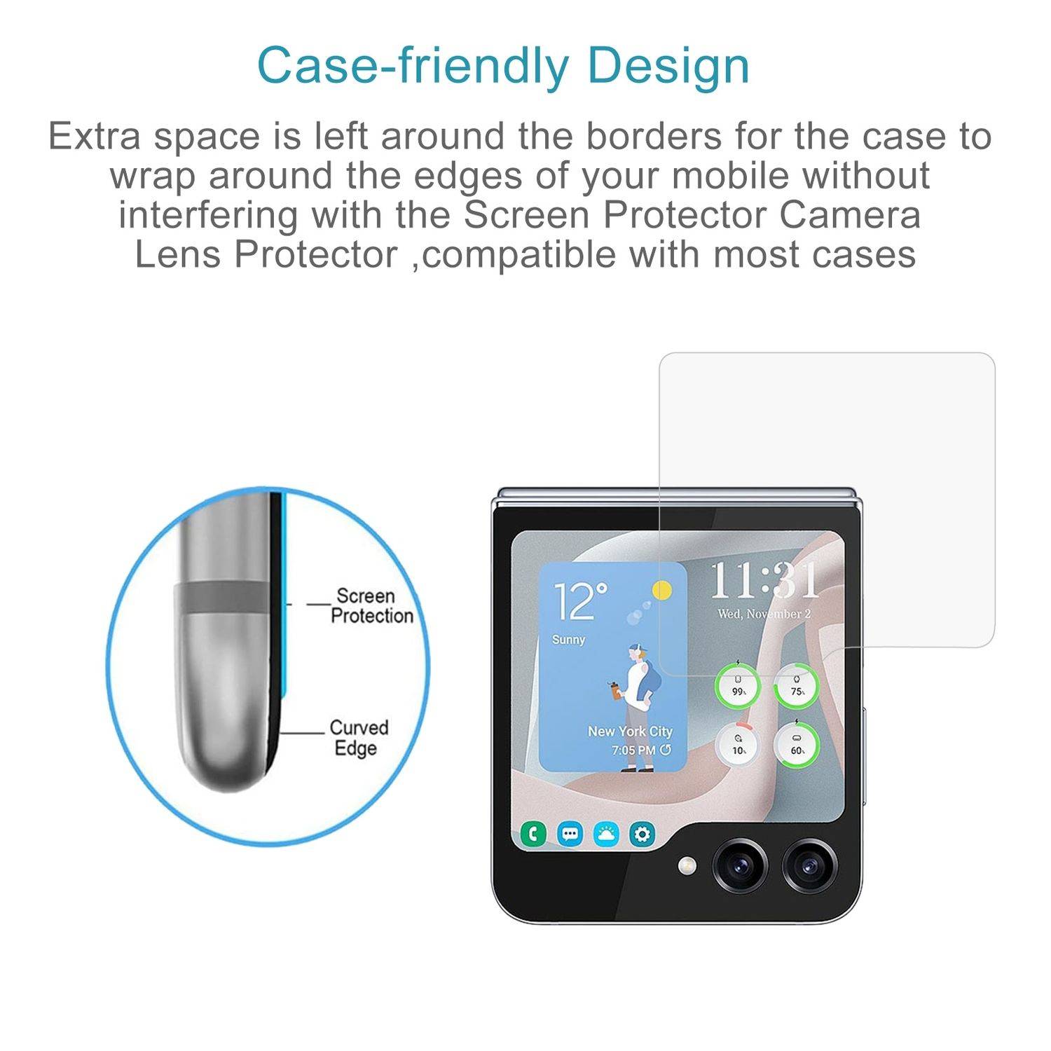 Für Samsung Galaxy Z Flip6 Small Screen 2.5D 0,26mm Schutz Hart Glas