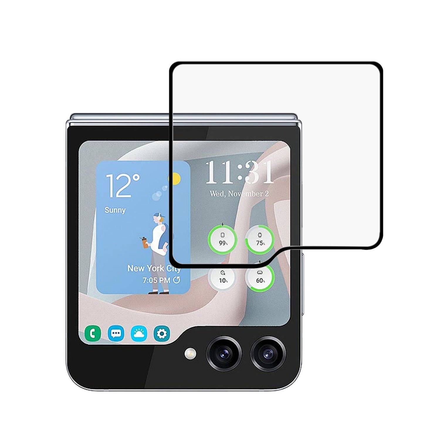 Für Samsung Galaxy Z Flip7 FE / Flip6 5G Small Screen 3D Full Schutz Hart Glas