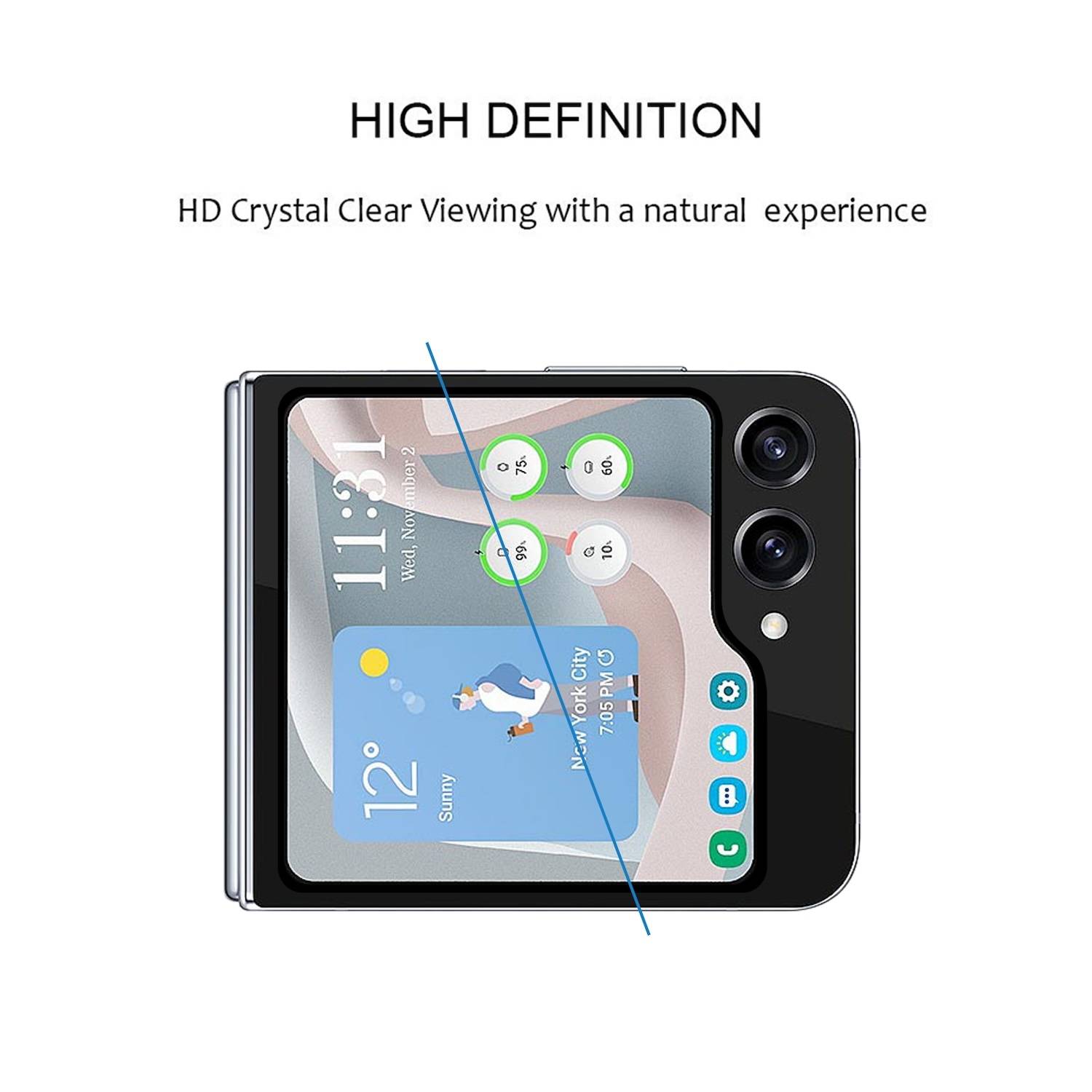 Für Samsung Galaxy Z Flip7 FE / Flip6 5G Small Screen 3D Full Schutz Hart Glas