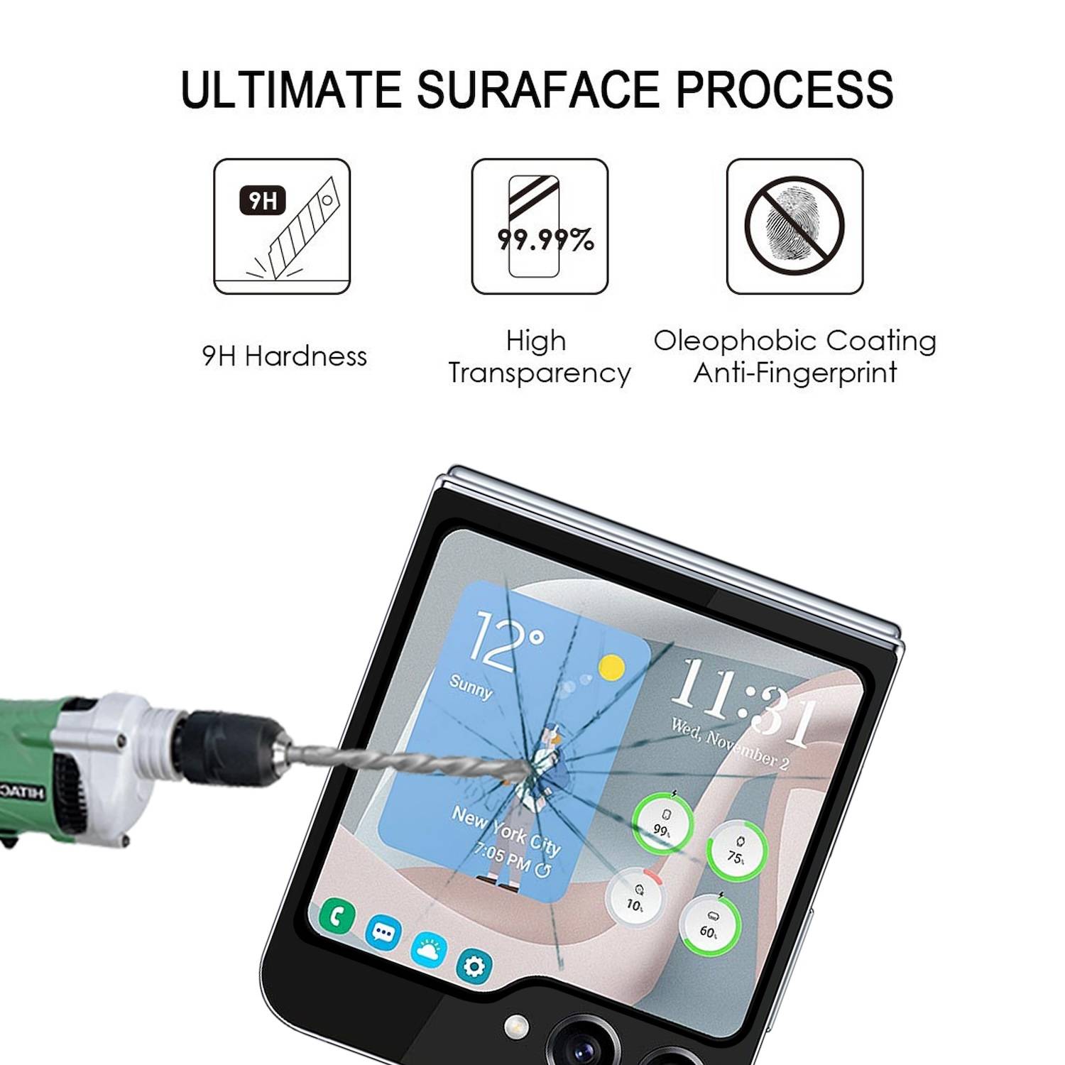 Für Samsung Galaxy Z Flip7 FE / Flip6 5G Small Screen 3D Full Schutz Hart Glas