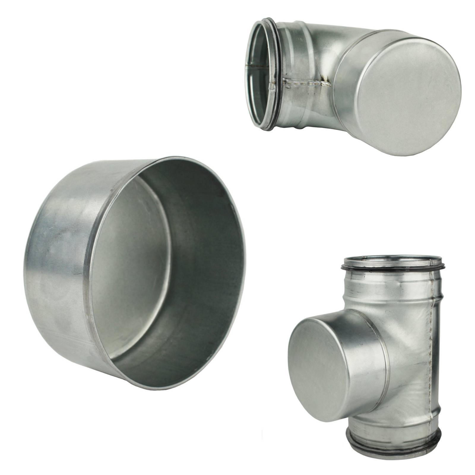 Enddeckel Formteil T-Stück Abzweig Bogen Wickelfalz Abschlussdeckel Deckel Ø 180 mm