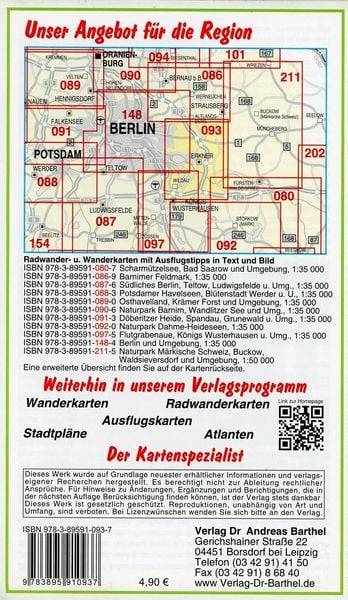Radwander- und Wanderkarte Müggelsee und Umgebung 1 : 35 000