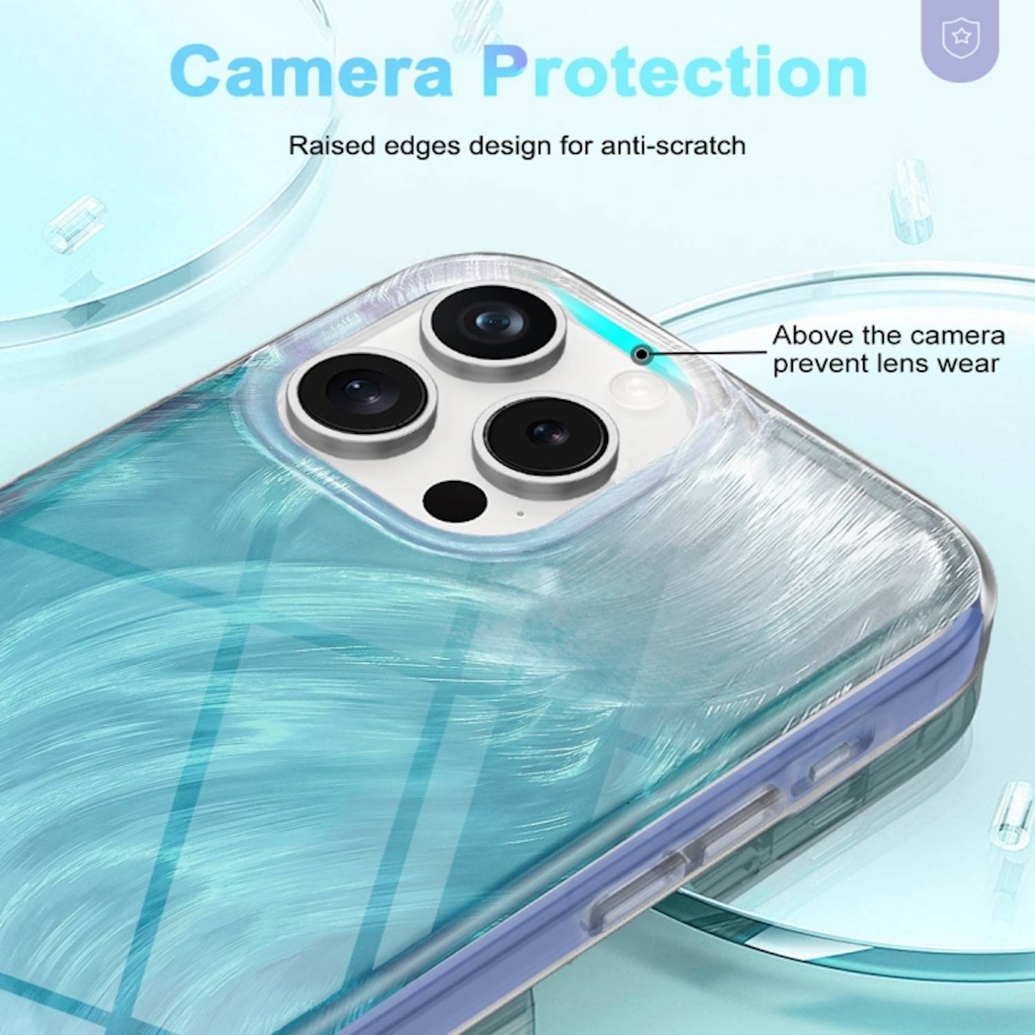 Für Apple iPhone 15 Pro Max Feder Design Bumper TPU Schutz Hülle Blau