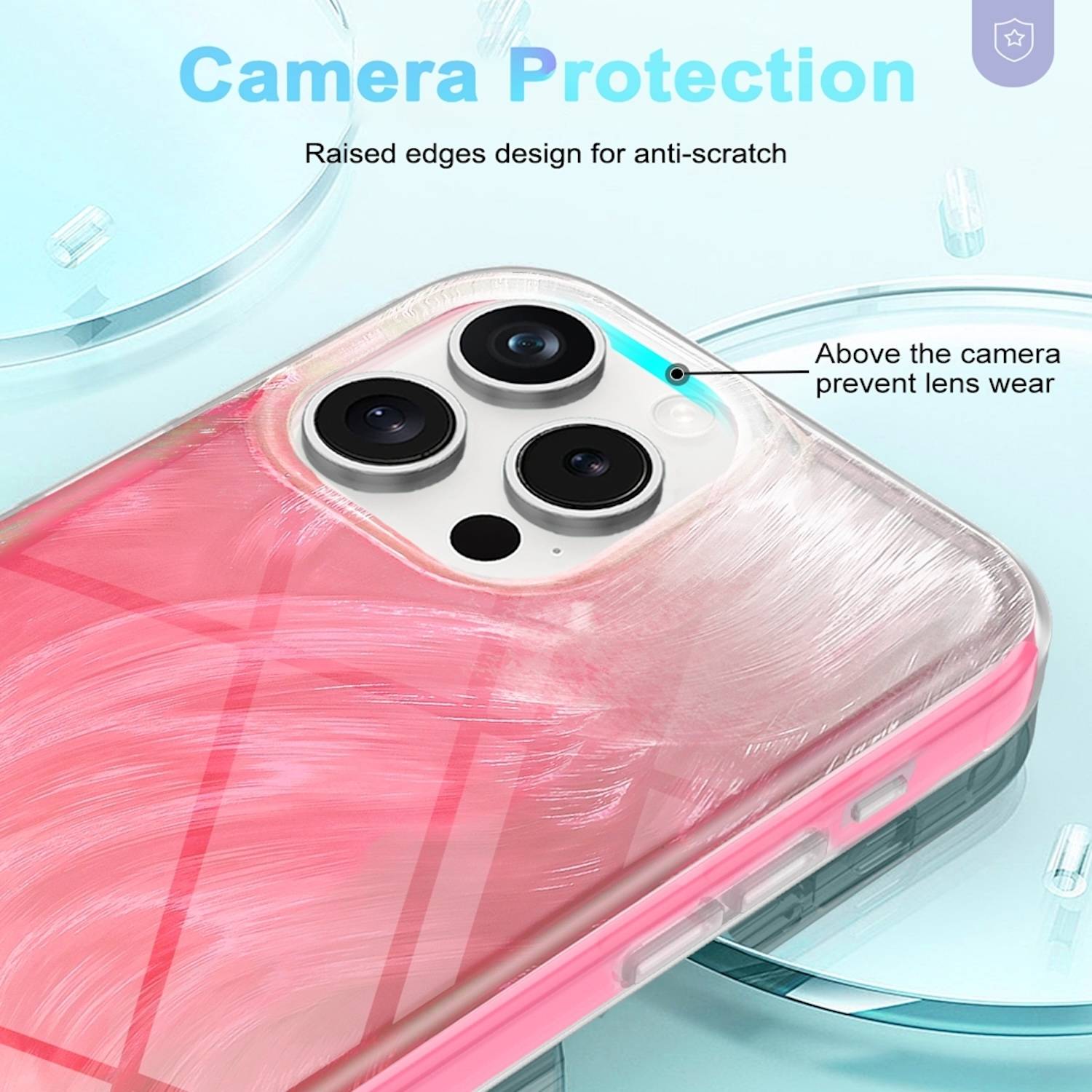Für Apple iPhone 15 Pro Max Feder Design Bumper TPU Schutz Hülle Rosa