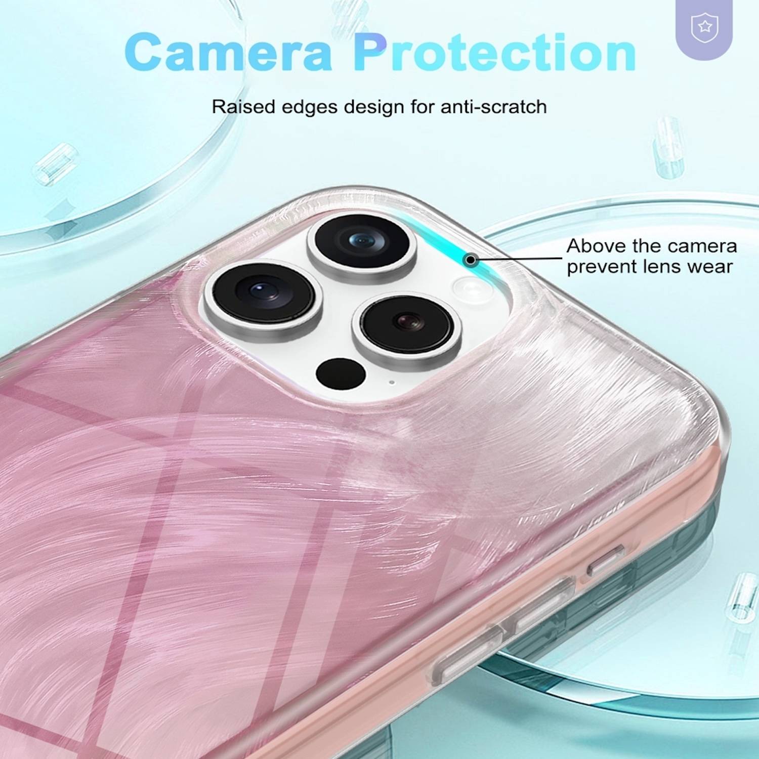 Für Apple iPhone 15 Pro Max Feder Design Bumper TPU Schutz Hülle Pink