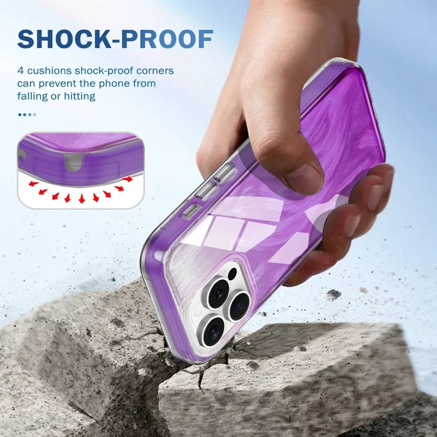 Für Apple iPhone 15 Pro Max Feder Design Bumper TPU Schutz Hülle Lila