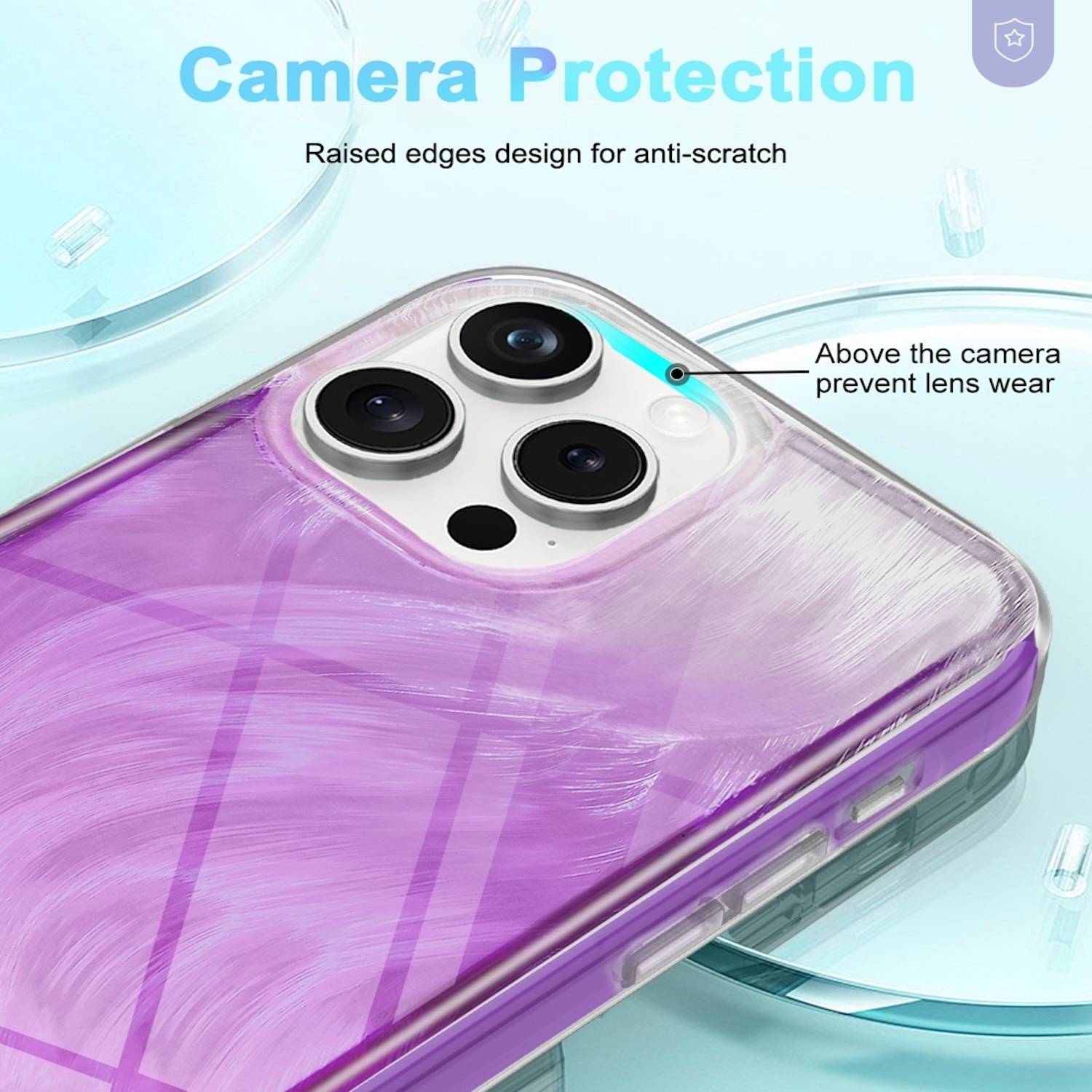 Für Apple iPhone 15 Pro Max Feder Design Bumper TPU Schutz Hülle Lila