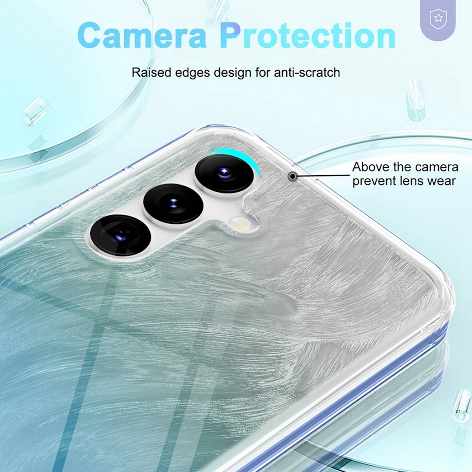 Für Samsung Galaxy S24 Feder Design Bumper TPU Schutz Hülle Case Blau