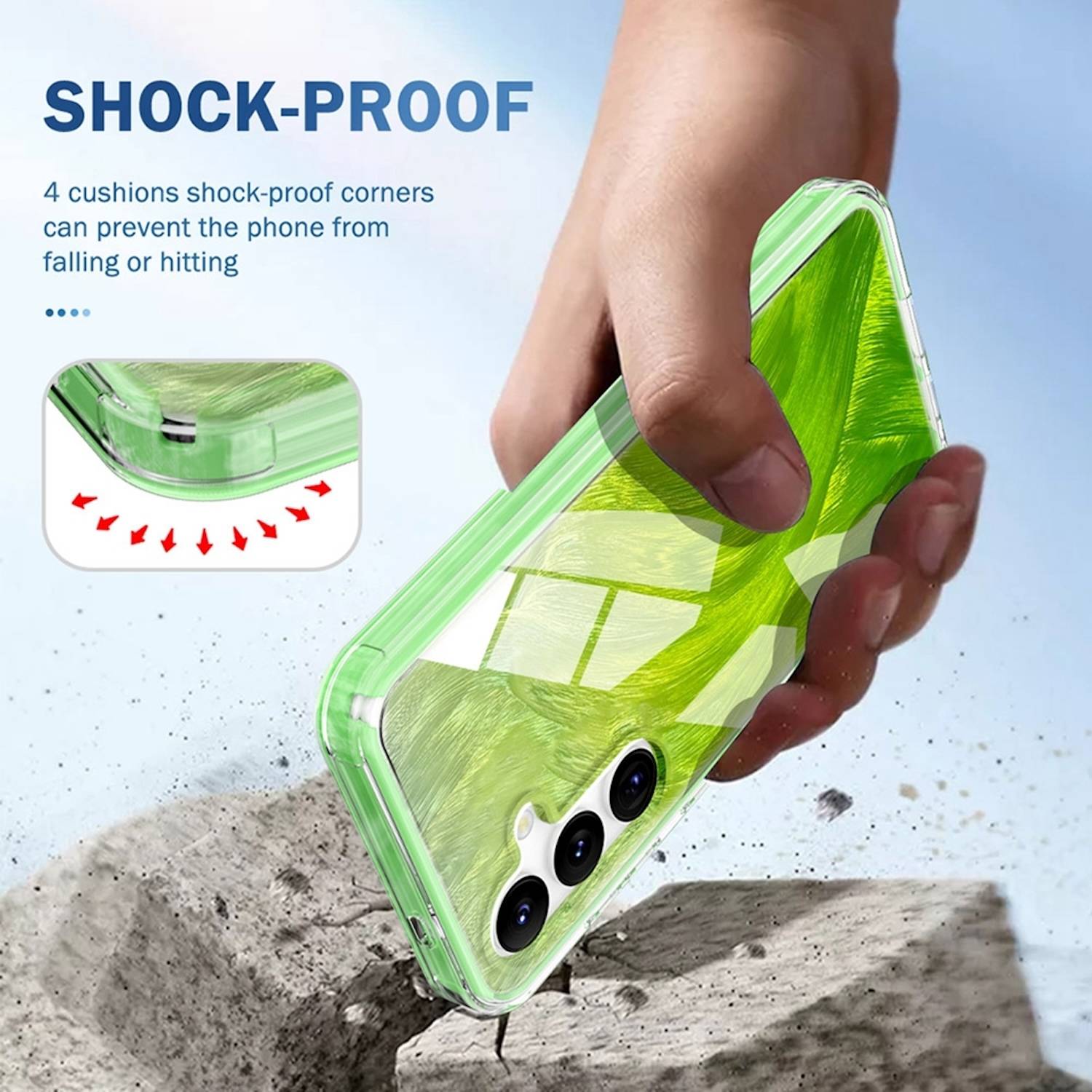 Für Samsung Galaxy S24 Feder Design Bumper TPU Schutz Hülle Case Grün